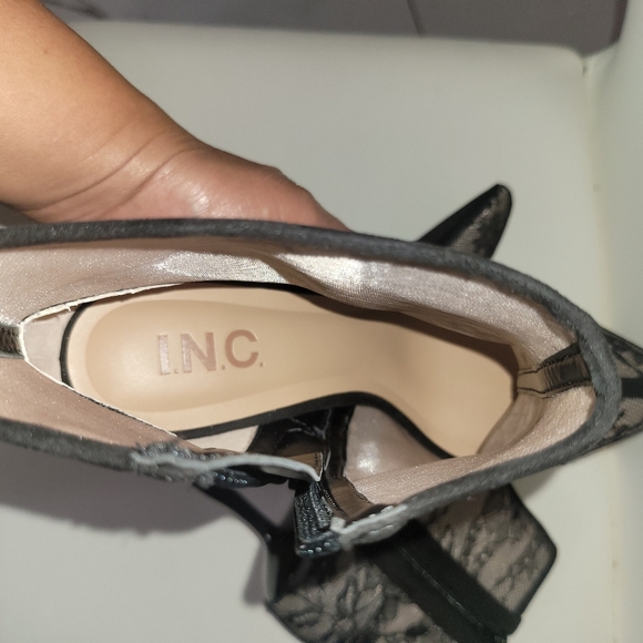 INC International Concepts Black Lace Ankle Booties Size 7M/ 37.5 - Picture 9 of 10